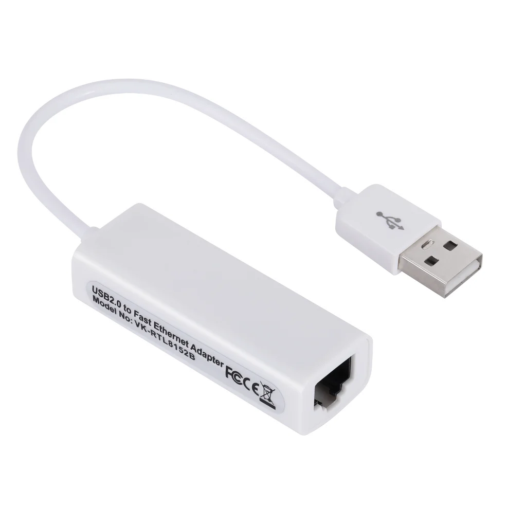 USB 2.0 Wired USB to RJ45 Network Card 10/100Mbps USB To RJ45 Ethernet Lan Adapter Network Card for PC Laptop Windows 7 8 10 11