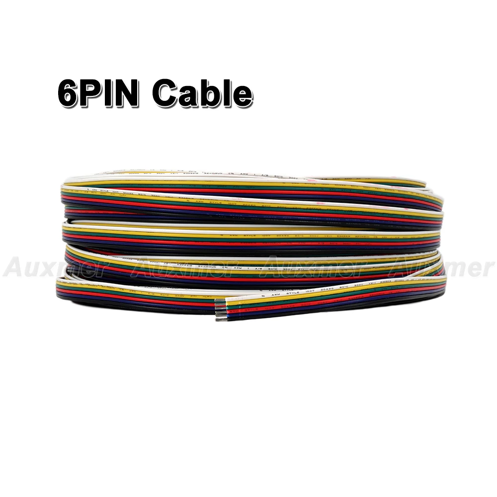 16AWG,18AWG,20AWG kabel przewód elektryczny 2PIN/3PIN/4PIN/5PIN/6PIN, przedłużacz do 5050 2835 WWCW RGB RGBW RGBCCT LED Strip