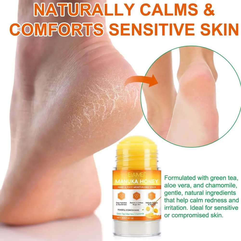 Honey Hand Foot Moisturizing Stick  Repair Cracked Skin Care Balm Soothing Dry Rough Skin Travel Solid Cream For Hand Feet Care