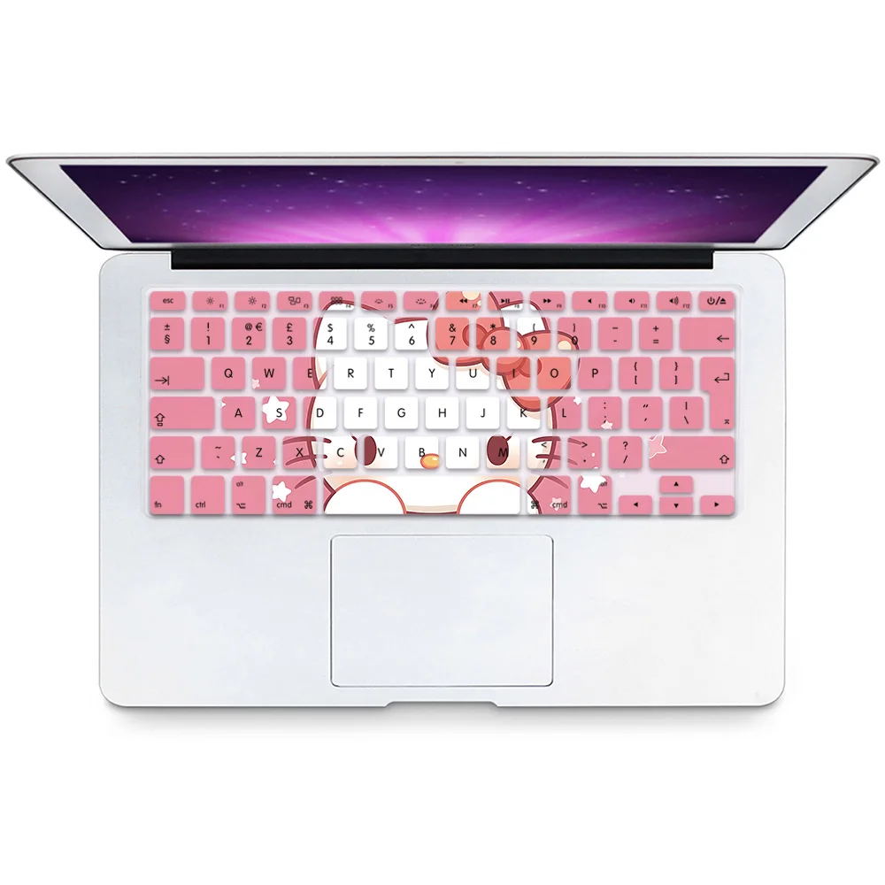 Cute anime Hellos Kitty EU Layout Soft Silicone Keyboard Cover for Macbook pro A1278 A1286 Retina A1425 A1502 A1398 Air A1369