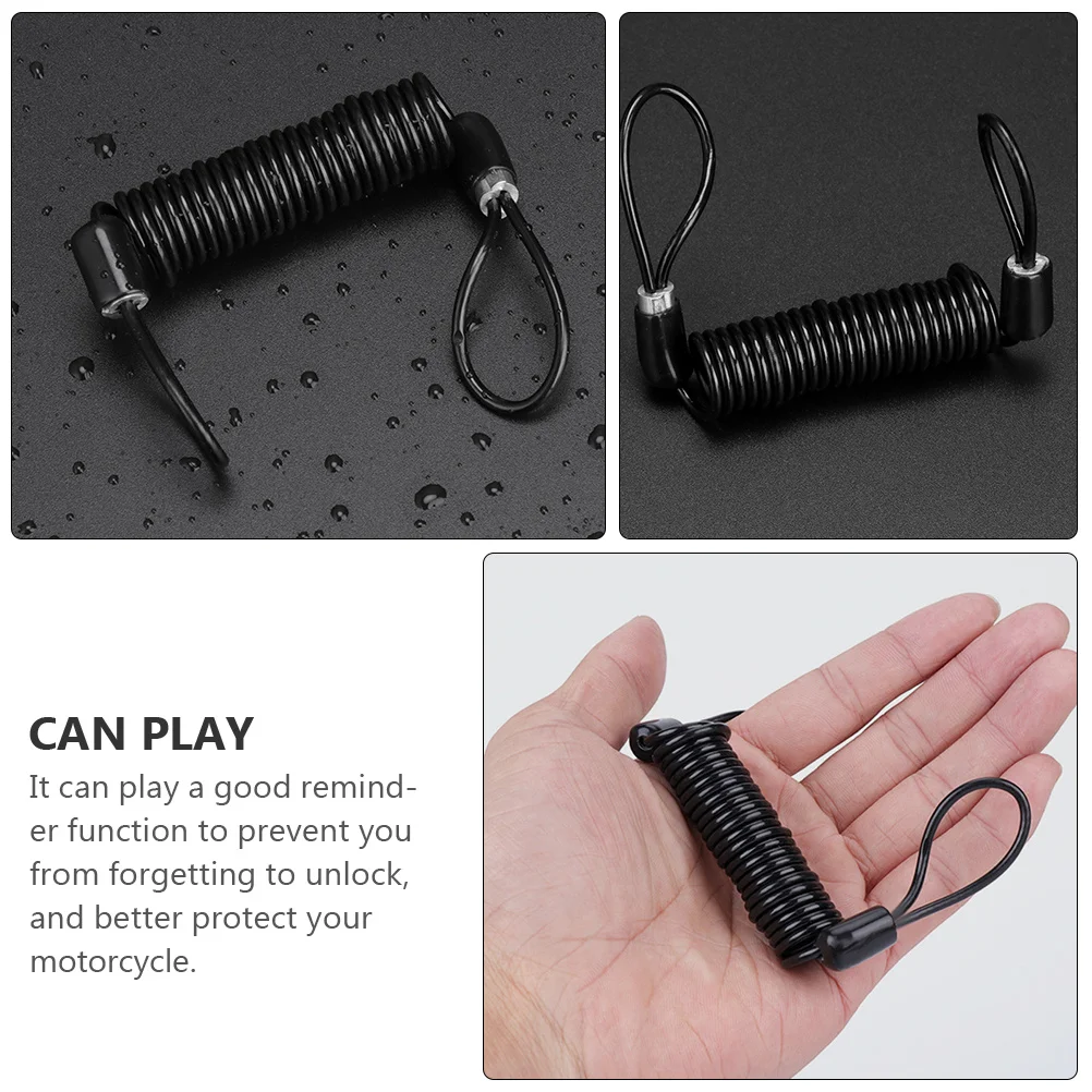 4Pcs Robust Bike Lock Cable Anti Theft Spring Rope with Reminder Function for Motorcycle Brake Disc Safety Lock