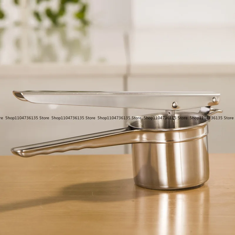 Solid Bottom 304 Stainless Steel Potato Press, Household Kitchen Creative Manual Mashed  Fruit Press Juicer