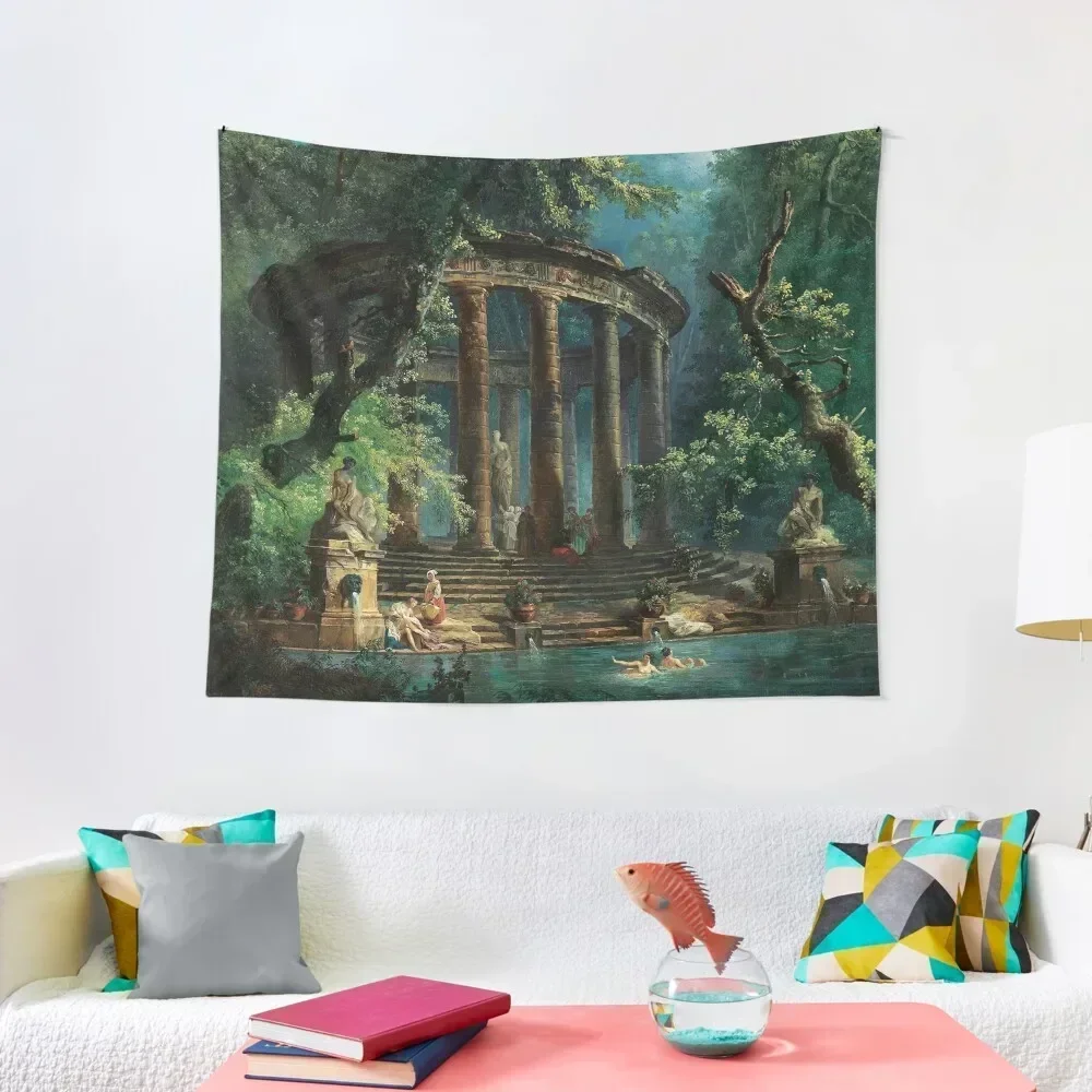 The Bathing Pool, by Hubert Robert Tapestry Home Decorating Decorative Wall Tapestry