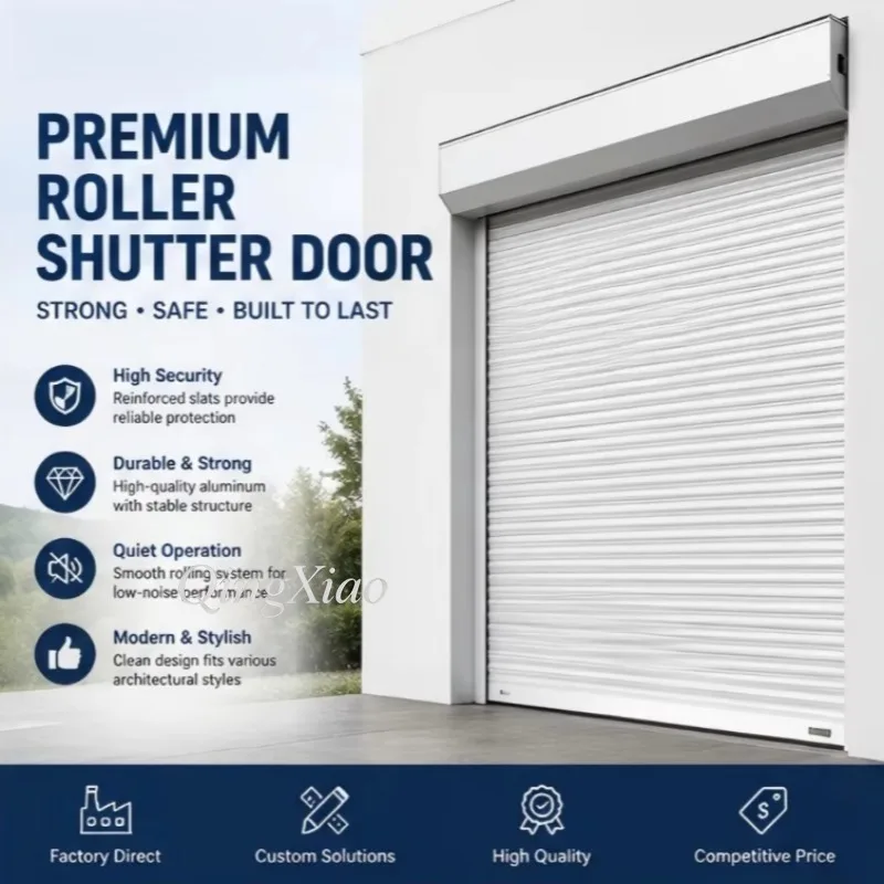 Factory Direct 2026 Modern Design Security Door Roll Up Aluminum Garage Door High Wind Resistance Finished Remote Control Type C