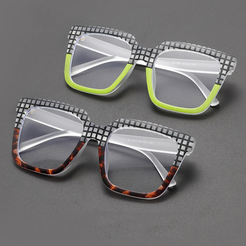 نمط جديد ملون إطار كبير النظارات أزياء شعبية مكافحة الضوء الأزرق النظارات البصرية عالية الجودة دائم نظارات الكمبيوتر