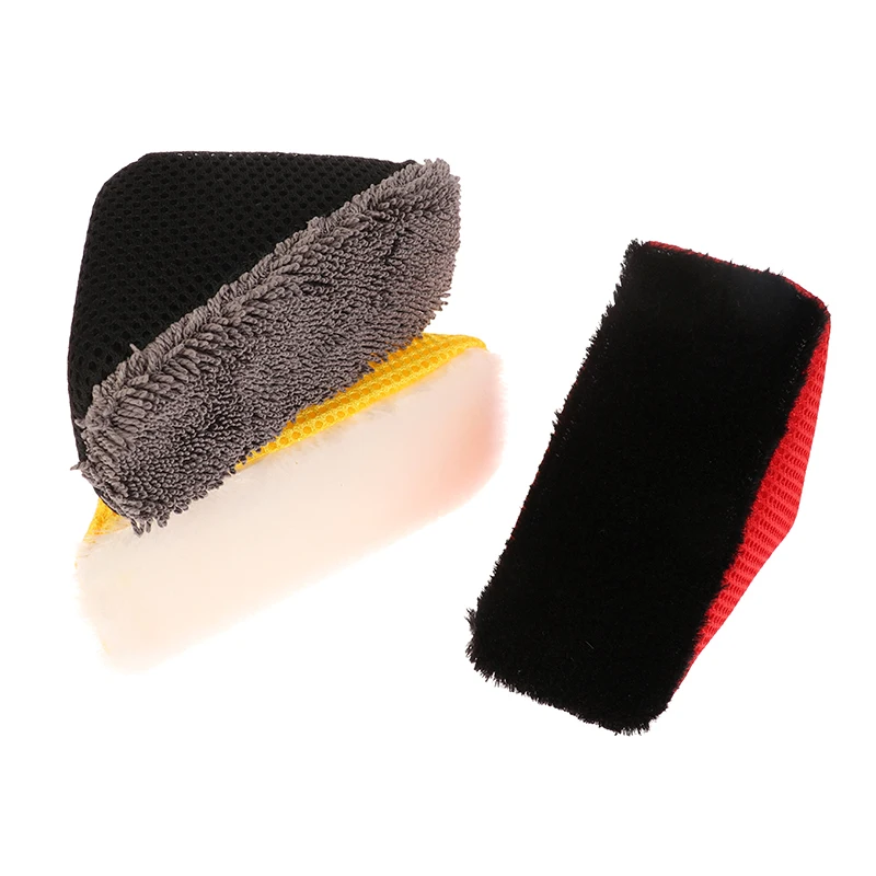 Scrub Ninja Wedge Sponge Black/Yellow/Red Great For Scrubbing Leather Plastic Rubber And Vinyl