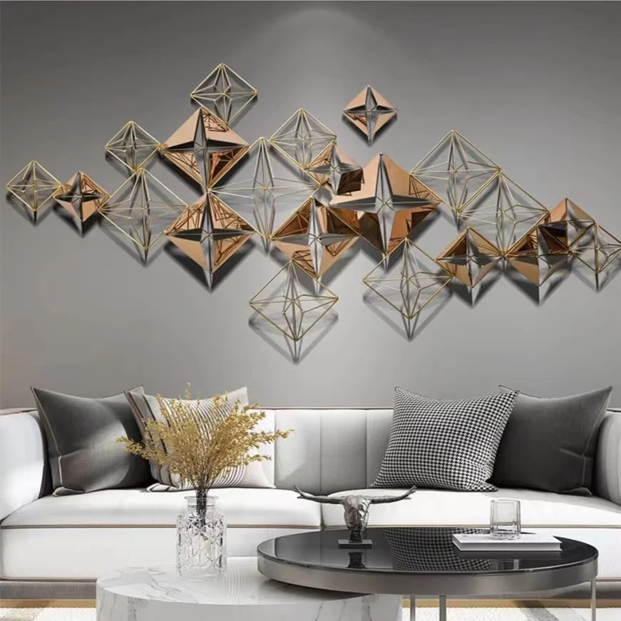 mc-154*78cm Nordic Metal Wall Art Home Decor Wall Pendant Iron Hanging Living Room Decor Luxury Home Accessories^