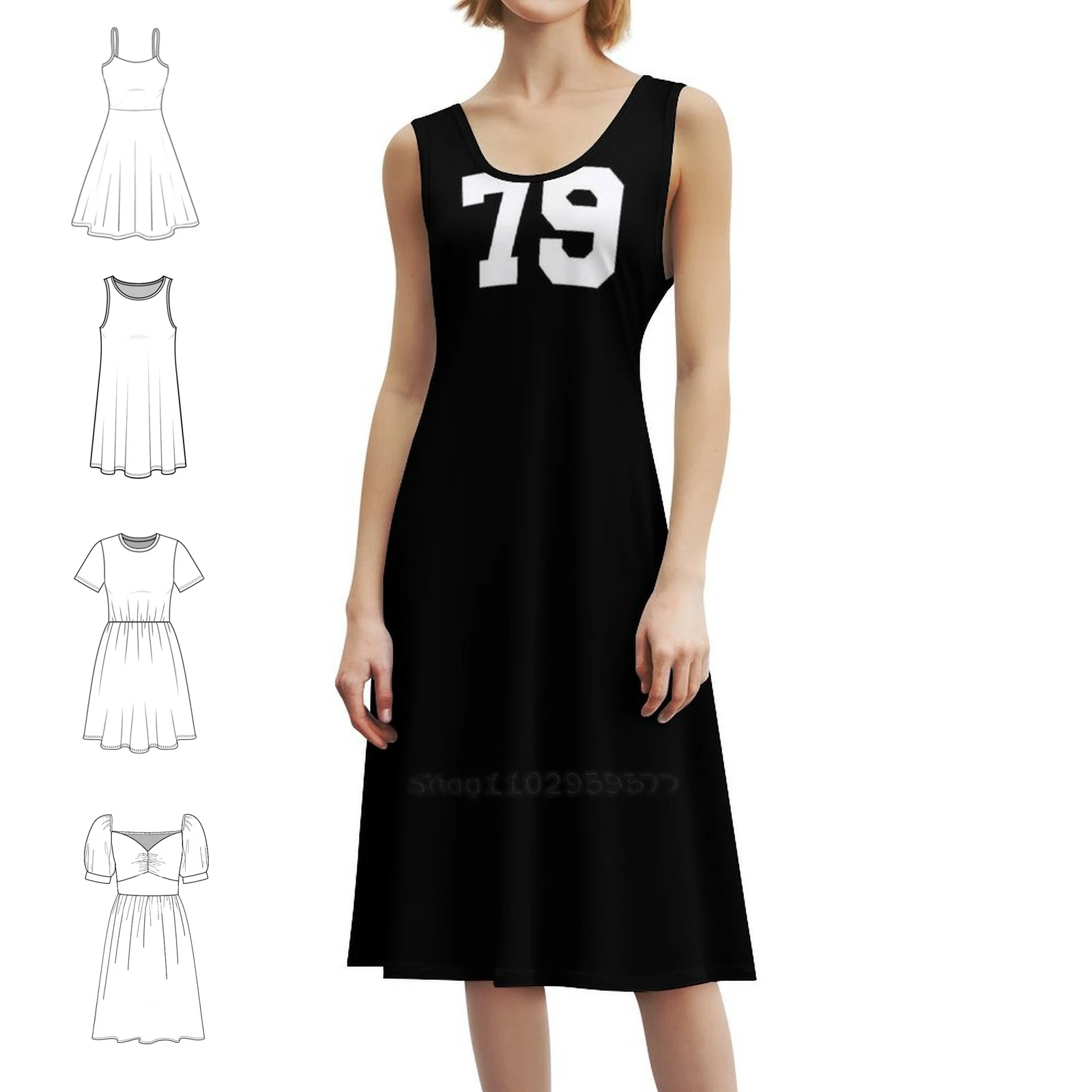 79 فستان حفلات نسائي من الجامعة البيضاء التسعة والسبعين، ملابس نادي مطبوعة عصرية لأرقام خطوط الجامعة النسائية #2