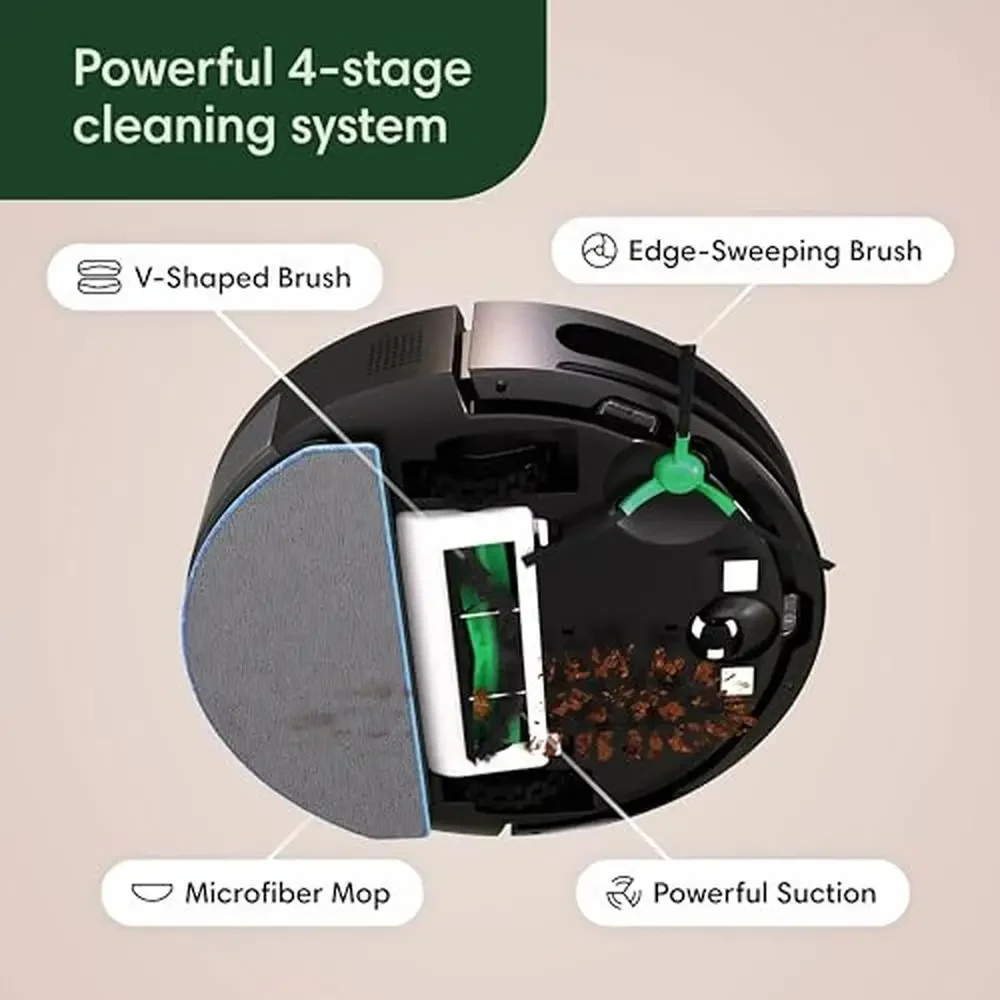 Smart Navigation Robot Vacuum & Mop Combo Y0110 4-Stage Cleaning Eco Mode Lithium Ion App Control