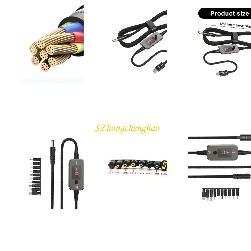 

Fast Charging DC5521 Power Cord 5V To 20V Adjustable Voltages For Laptops Printer 601D