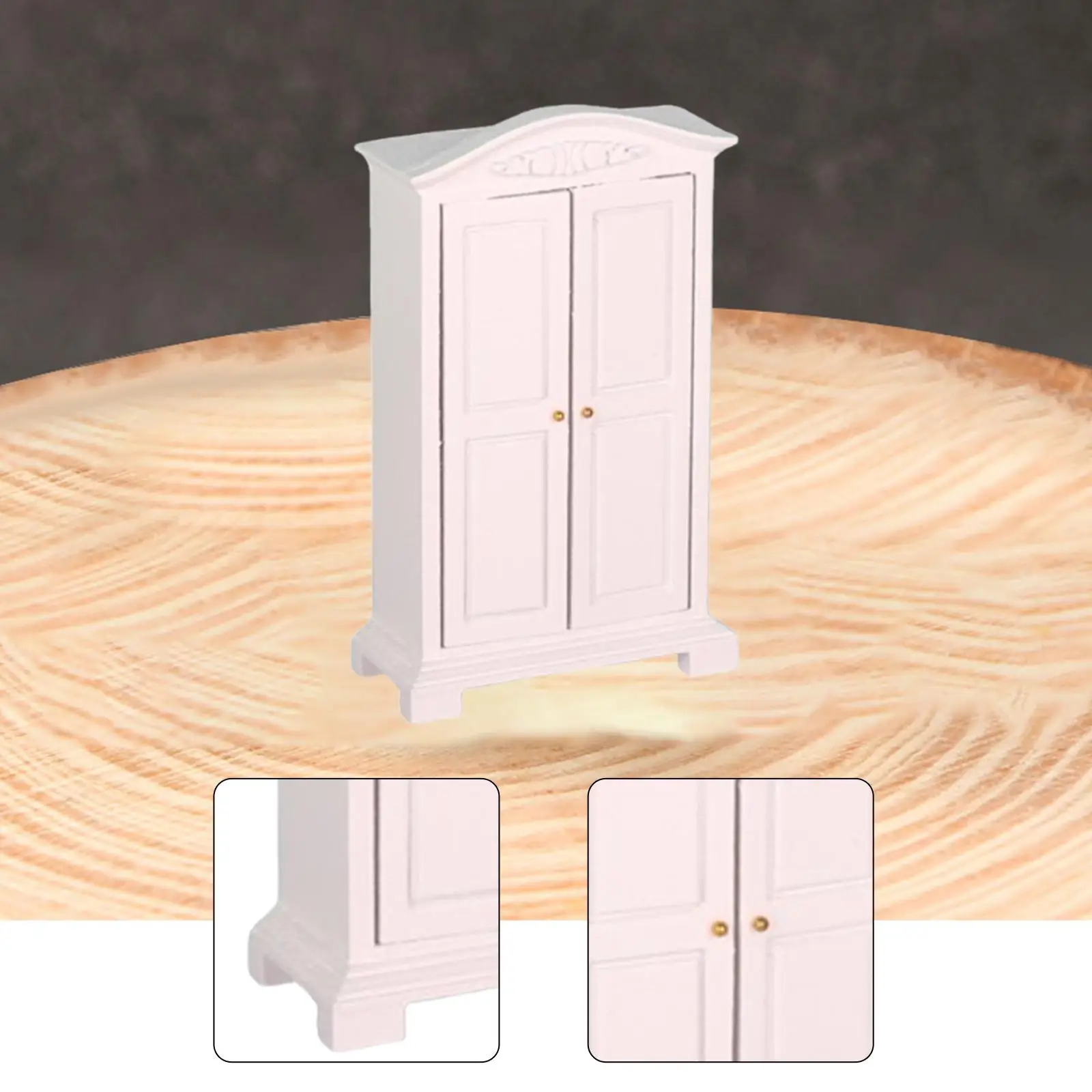 

Dollhouse Wardrobe 1/12 Scale Kids Pretend Play Toy Life Scene Model Closet