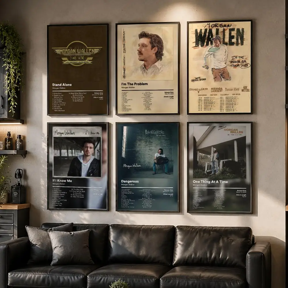 Hot M-Morgan Wallen Poster HD Home Wall Stickers House Hallway Living Room Bedroom Bar Office Decor Art Prints