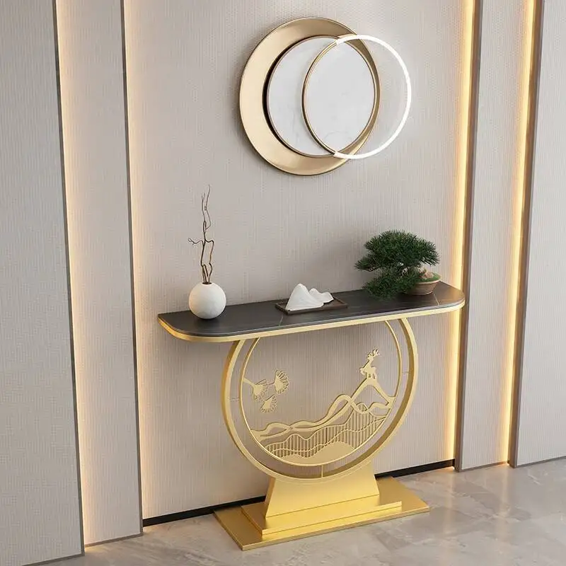 المدخل خمر طاولة معدنية الزاوية فريدة من نوعها بريق مدخل قاعة وحدة التحكم الجدول الحديثة الفاخرة Konsolentisch أثاث غرفة المعيشة