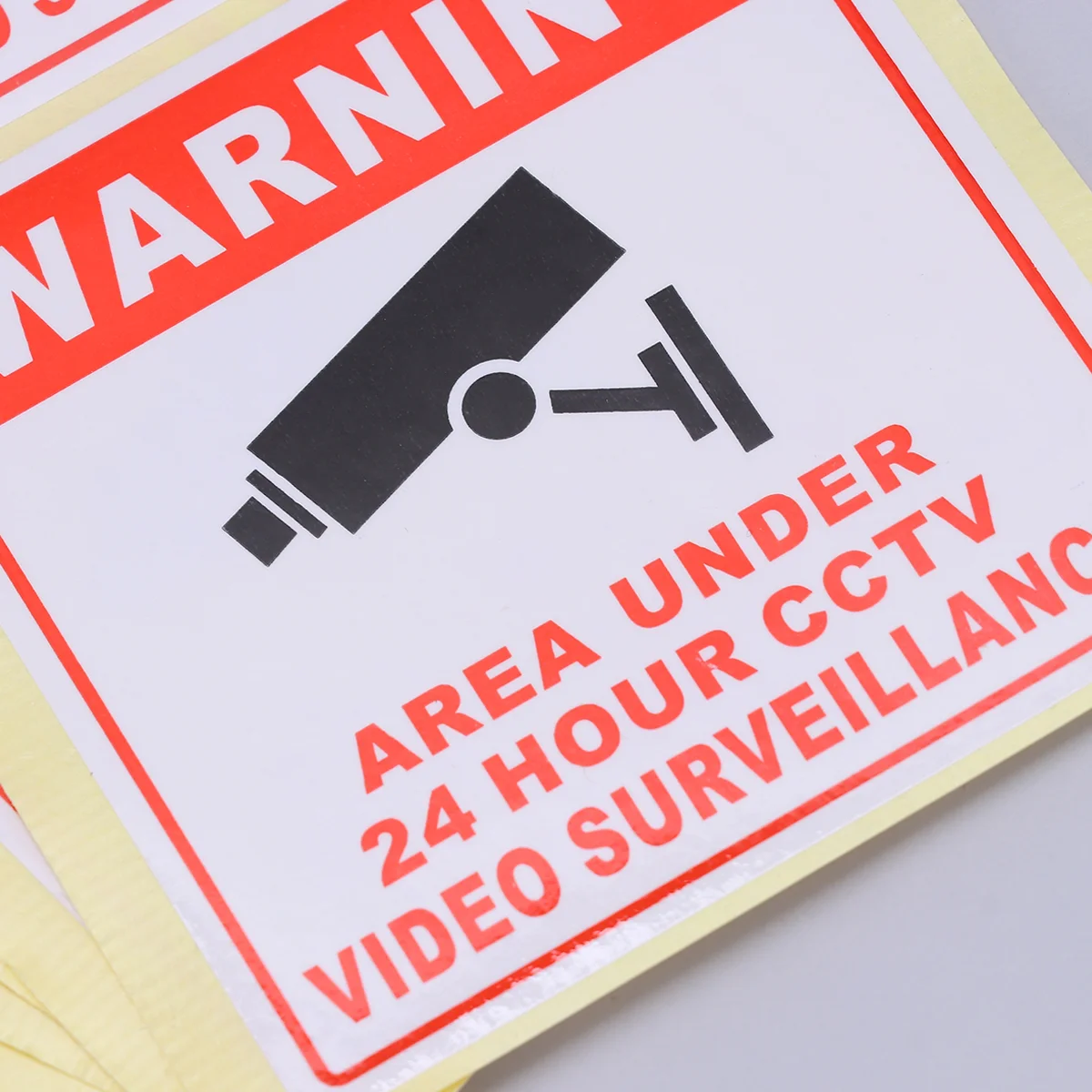 20pcs CCTV Warning Signs Stickers Warning 24 Hour Video Sign Decals for School Office Building