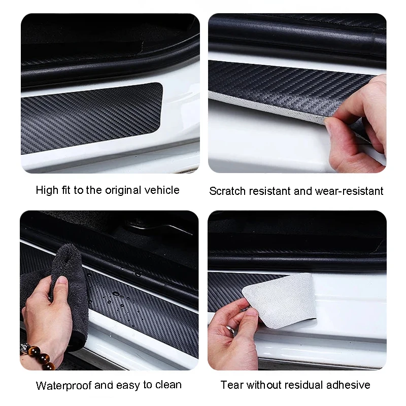 Car Carbon Fiber Threshold Stickers Decoration For Mercedes Benz AMG W203 W206 W220 W205 W211 W212 W201 W210 W108 W168 GLC Smart