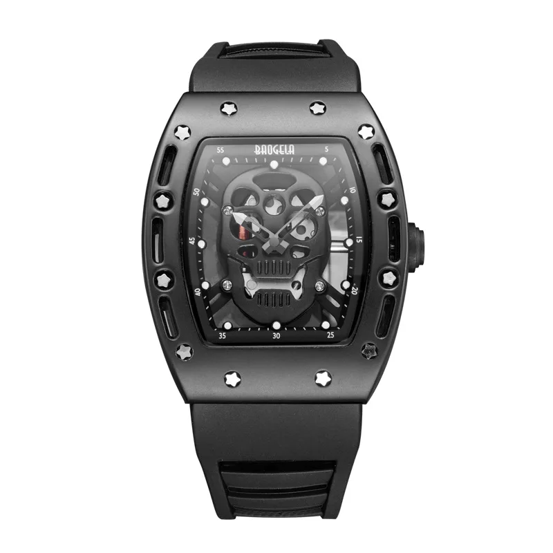 BAOGELABaogra-reloj Domineering Skull Wine, reloj de silicona para hombre, reloj de cuarzo deportivo resistente al agua, Comercio Exterior