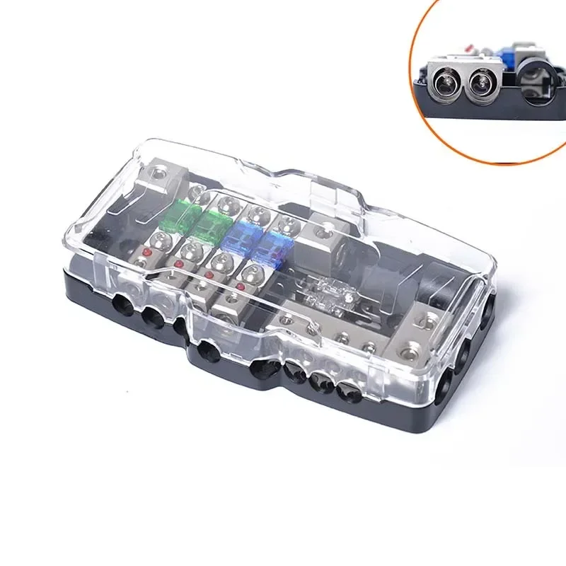 Car Audio ANL Fuse Holder Power Distribution Block Fusebox 2 Input 4 Output