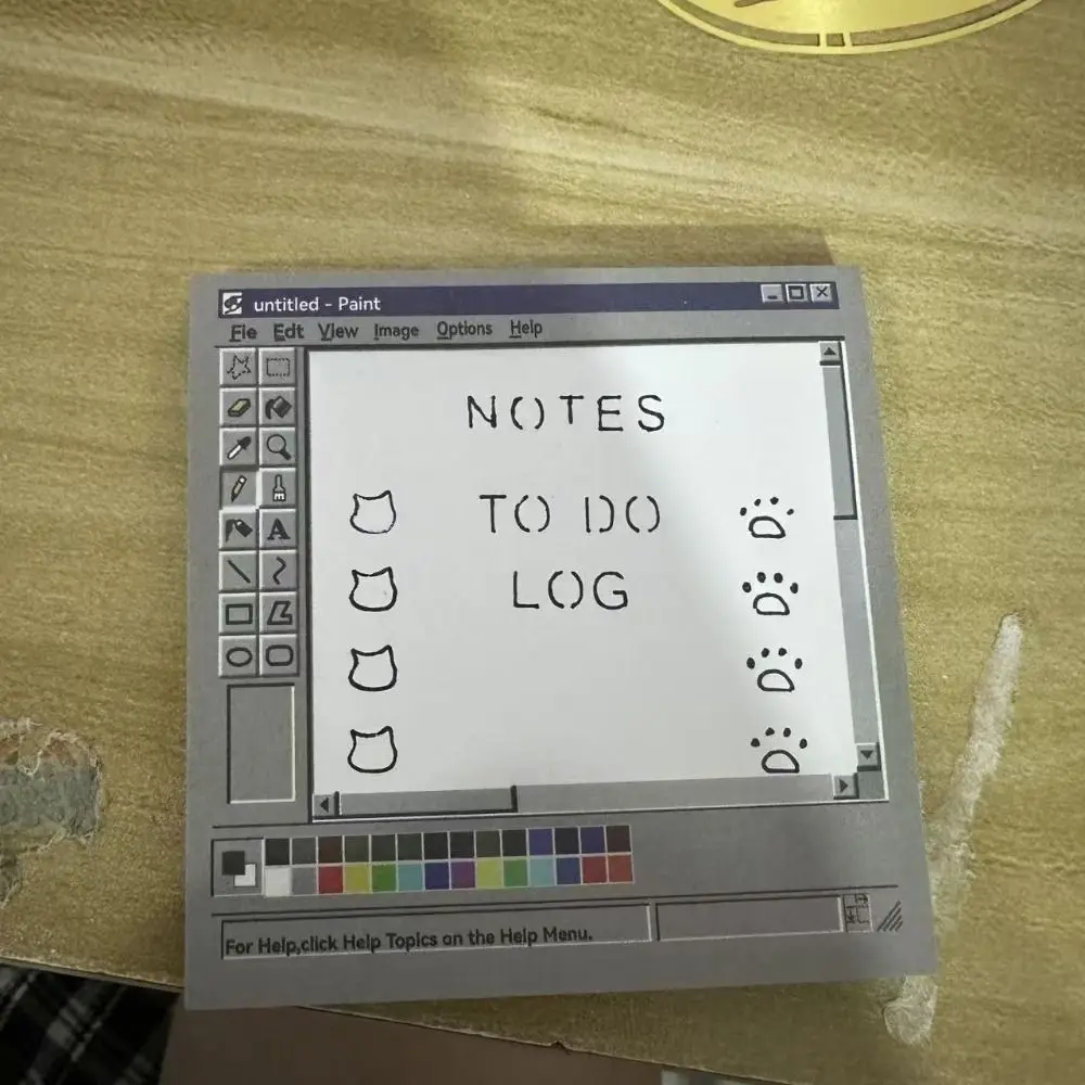 

500Sheets Creative Vintage Computer Sticky Notepad Retro Computer Drawing Board Drawing Board Sticky Labels Reliable Adhesive