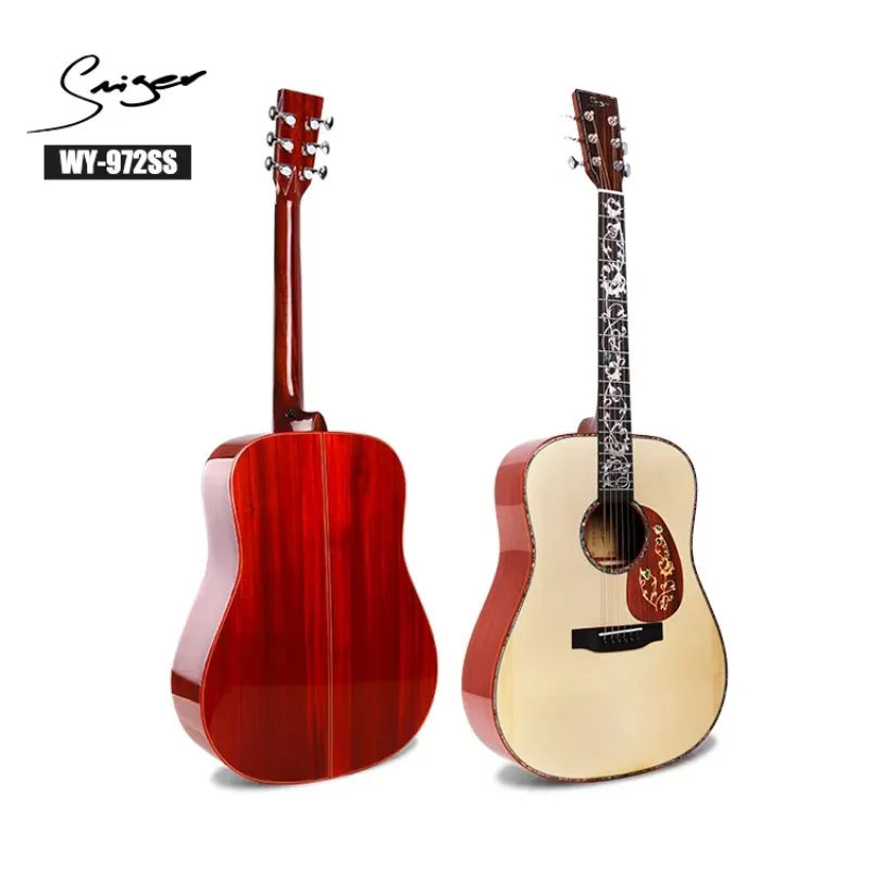 41 Inch AA Solid White Pine High Quality Electric EQ China Made Acoustic Guitar