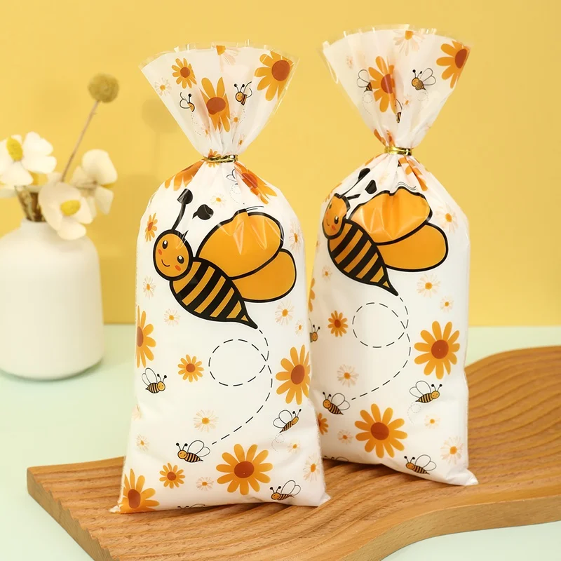 Little Bee Candy Bags, Goodie Bags Party Favor Gift Bags Cookie Packaging Loot Bags For Little Bee Theme Birthday Party Supplies