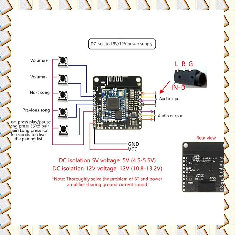 A14M DC 5V/12V moduł muzyczny Bluetooth APTX/ATPXHD programowanie wzmacniacz audio samochód dodaj funkcję Bluetooth tablica DIY