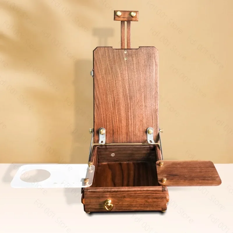 Small Single‑Layer Wooden Pen Organizer Art Tool Storage Box for Watercolor Drawing Paint Brush Supplies