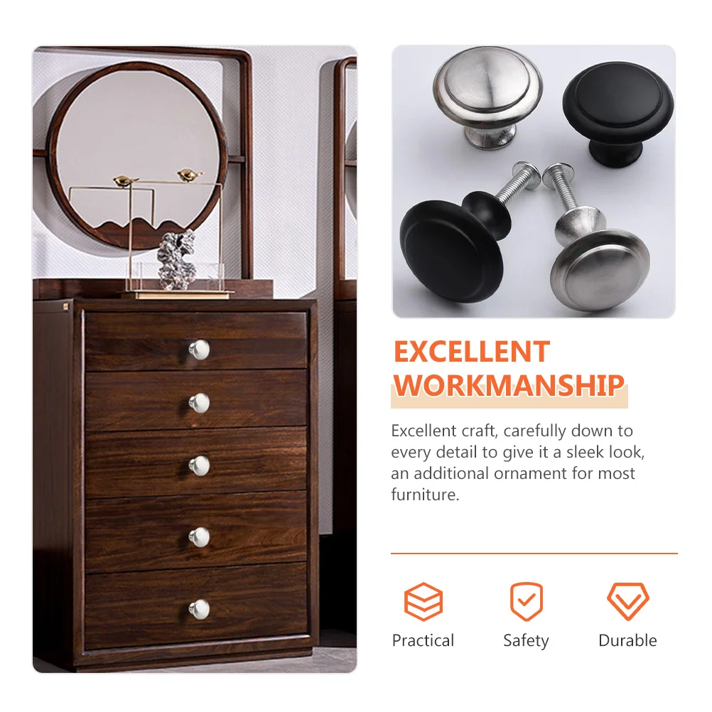 

30Pcs Stainless Steel Round Cabinet Knobs Drawer Pulls for Dresser Cupboard Closet Kitchen Furniture Handles Dresser Knobs