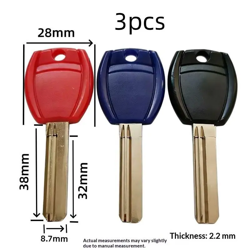 3PCS D-322GB Blank Key For Large Handle Cardless Bailey Straight Bar And Civilian Computer Key Blank Lock Replacement Supply