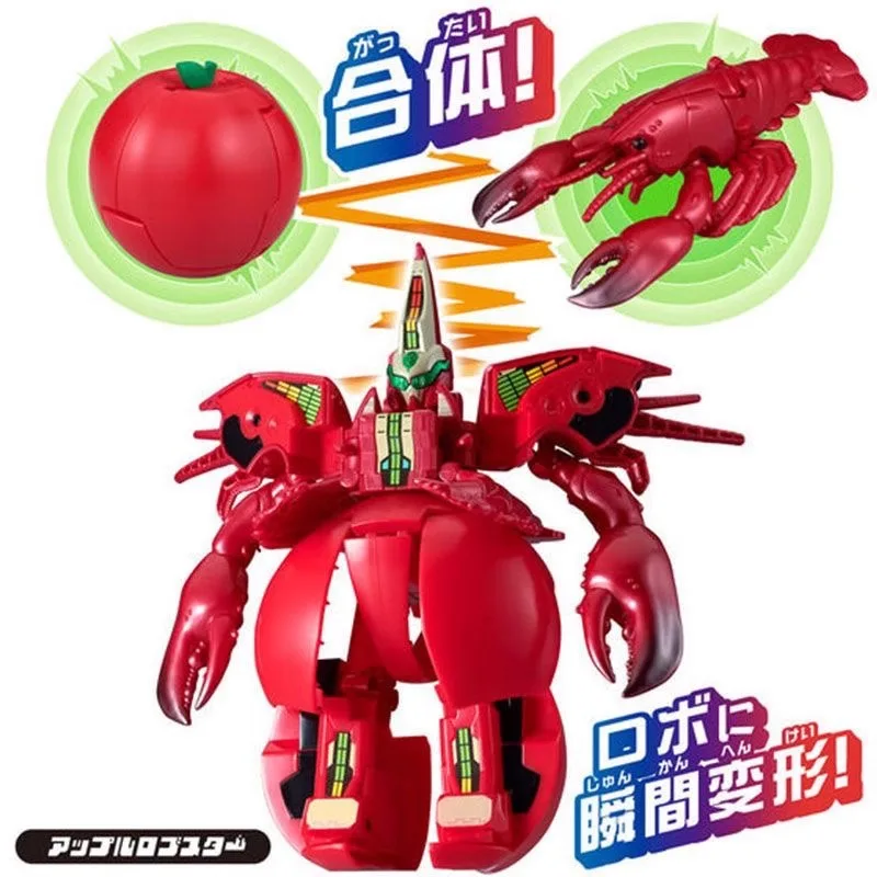 Bandai Unitrobo Apple Lobster Taxi Tree Bulldozer Burger Beetle Steam Figurka Akcji Robot Transformujący się Natychmiast Zabawki dla Dzieci