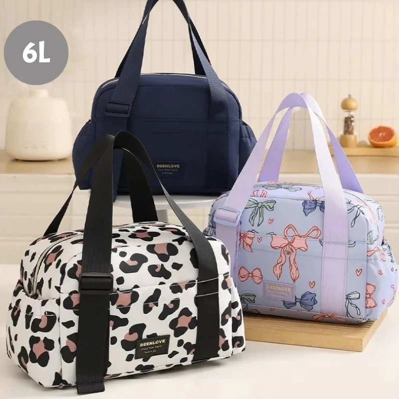 حقيبة غداء حرارية سميكة من رقائق الألومنيوم متينة مقاومة للماء صندوق غداء معزول صندوق طعام أنيق أكياس ثلج على شكل زهرة محمولة