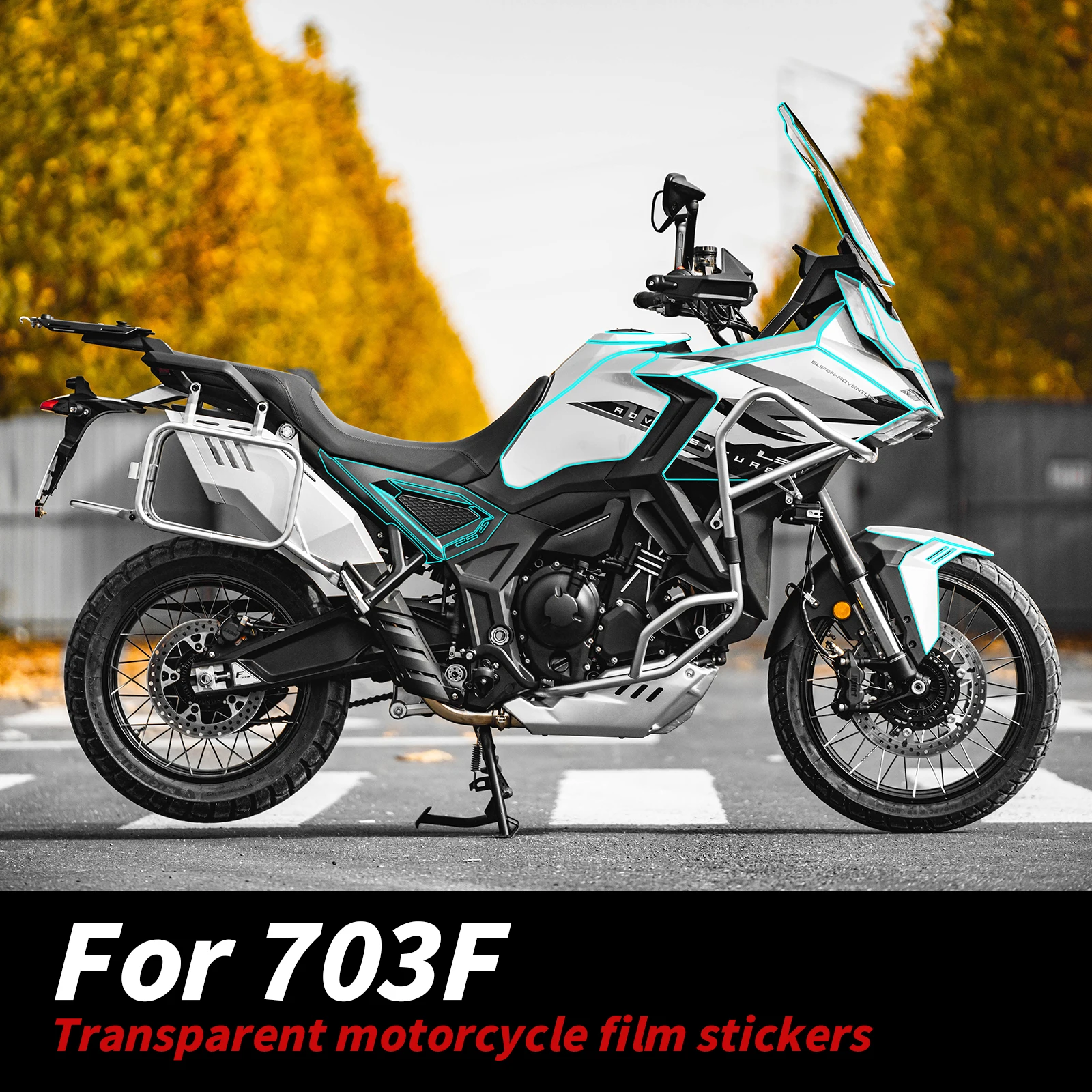 

For 2026 Zontes 703F TPU Protective Film Kit Clear Bra+Dashboard+Tank Pad 3M Adhesive Residue-Free Mod Parts