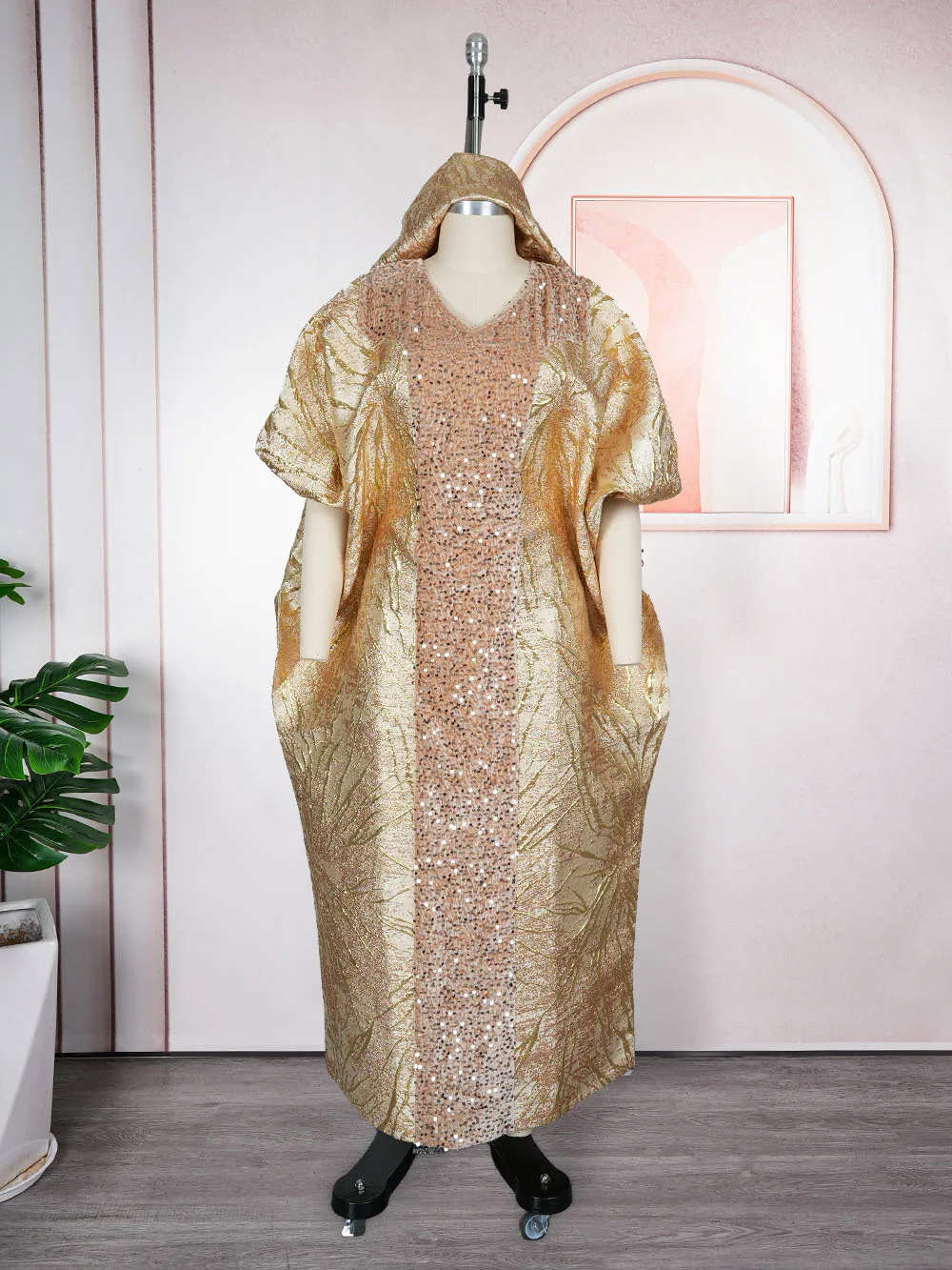 

Sequin African Dresses for Women Traditional Africa Clothing Dashiki Ankara Outfits Abayas Robe Muslim Kaftan Maxi Long Dress