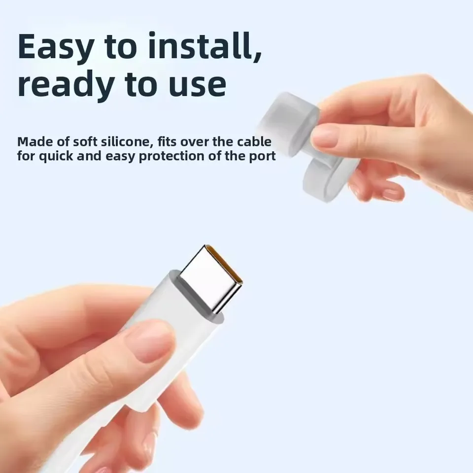 Data Cable Dust Plug Type C Micro USB Cables Anti Lost Charging Port Dust Stopper Dustproof Protective Cord Cap for IPhone Mi view 3