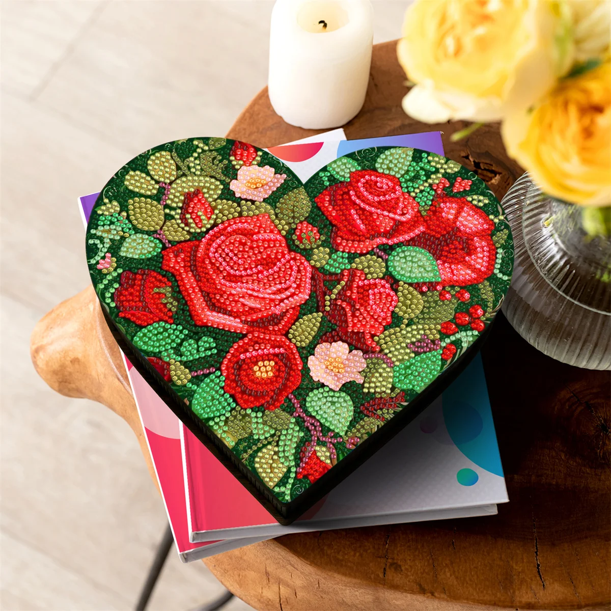 Diamentowe malowanie drewniane pudełko motyl miłość pudełko ze zwierzętami DIY diamentowe haftowane pudełko do przechowywania biżuterii ręcznie robiona mozaika prezent urodzinowy