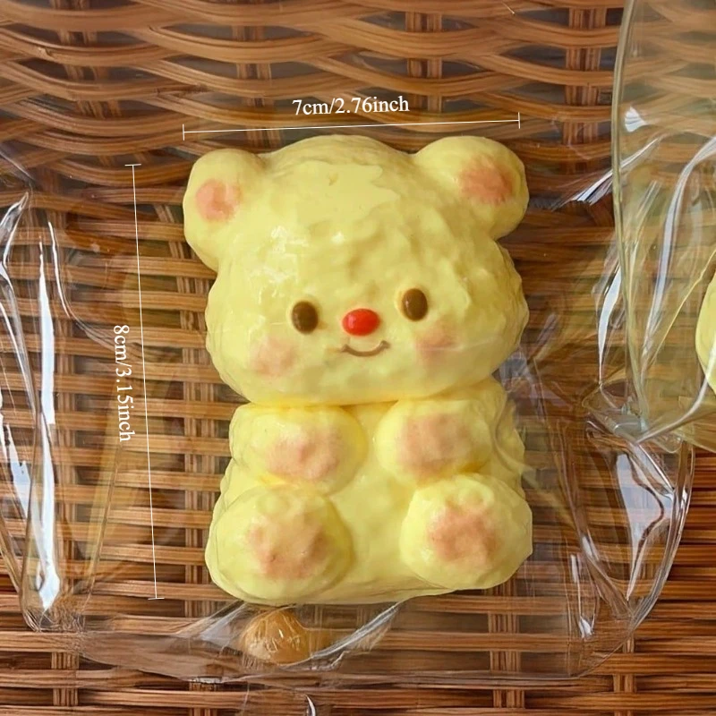 Cute Bread Crumbs Bear Squeeze Toy Portable Stress Reducing Toys Slow Rising Kawaii Squeeze Decompression Toy Gift Squishy Toys