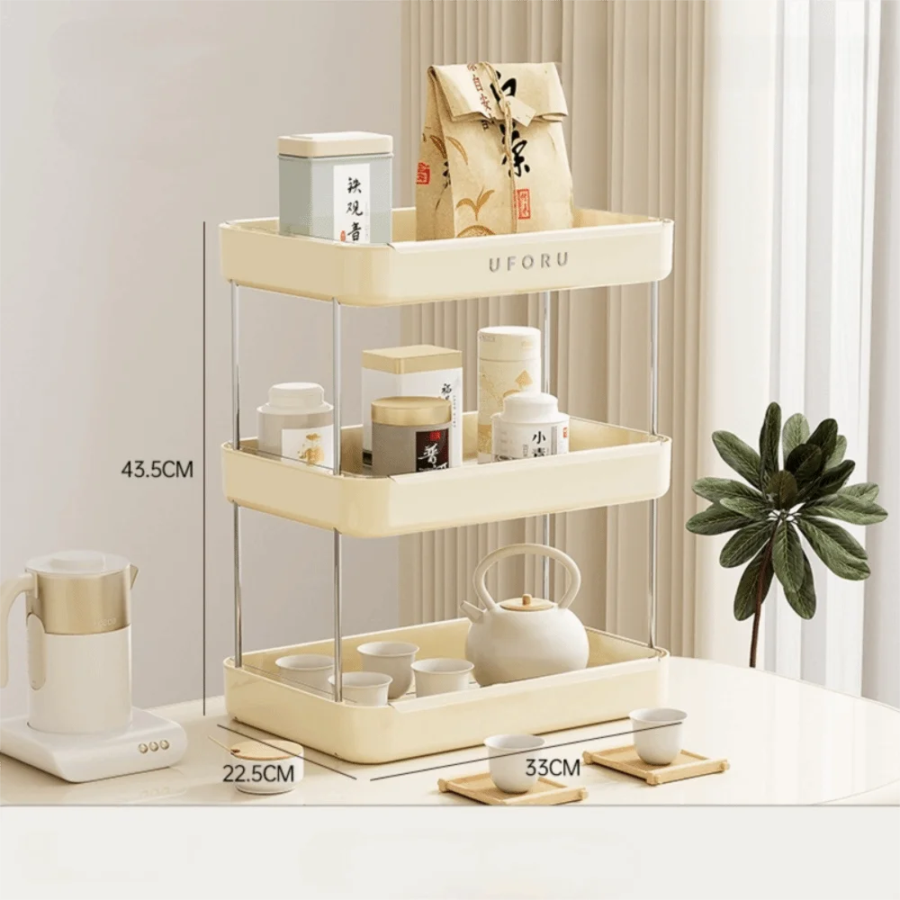 

Multifunctional Cup Storage Rack Thickened Large Capacity Desktop Storage Rack with Drain Tray Organizer Double-Layer Tea Tray