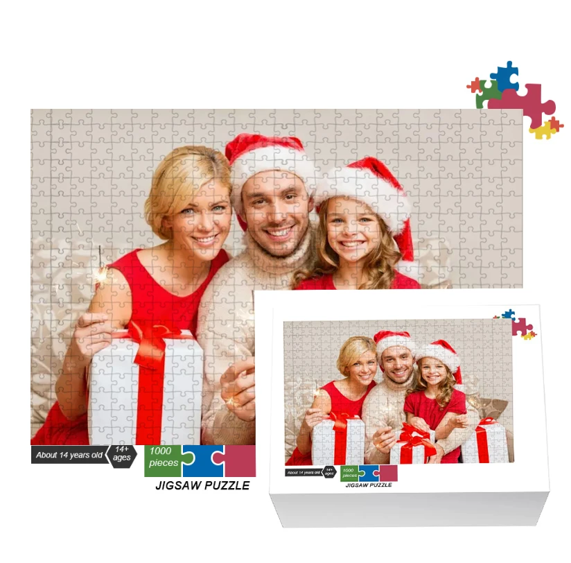 Foto da família personalizado quebra-cabeça natal gifts300/500/1000 peças quebra-cabeça de papel descompressão diy grande quebra-cabeça brinquedo original presente