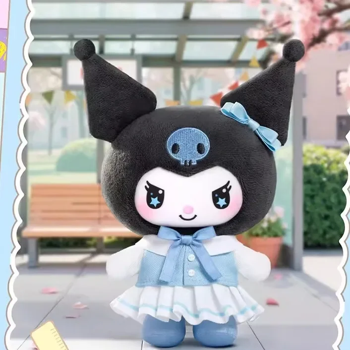 ครอบครัวซานริโอ Kuromi Campus Diary Series อุปกรณ์ต่อพ่วงกล่องตาบอดจี้เครื่องประดับของขวัญไวนิล Tide Play