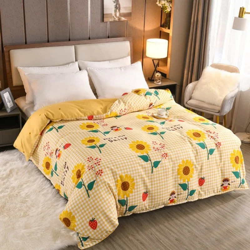 New printed twill abraded single product quilt cover, machine washable quilt cover in household student dormitory, no pillowcase