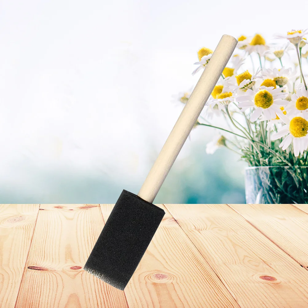 

60pcs Painting Graffiti Brushes 1 Inch Sponge Wood Handle Paint Brush Set For Acrylics Crafts Art Diy Activities Sponge