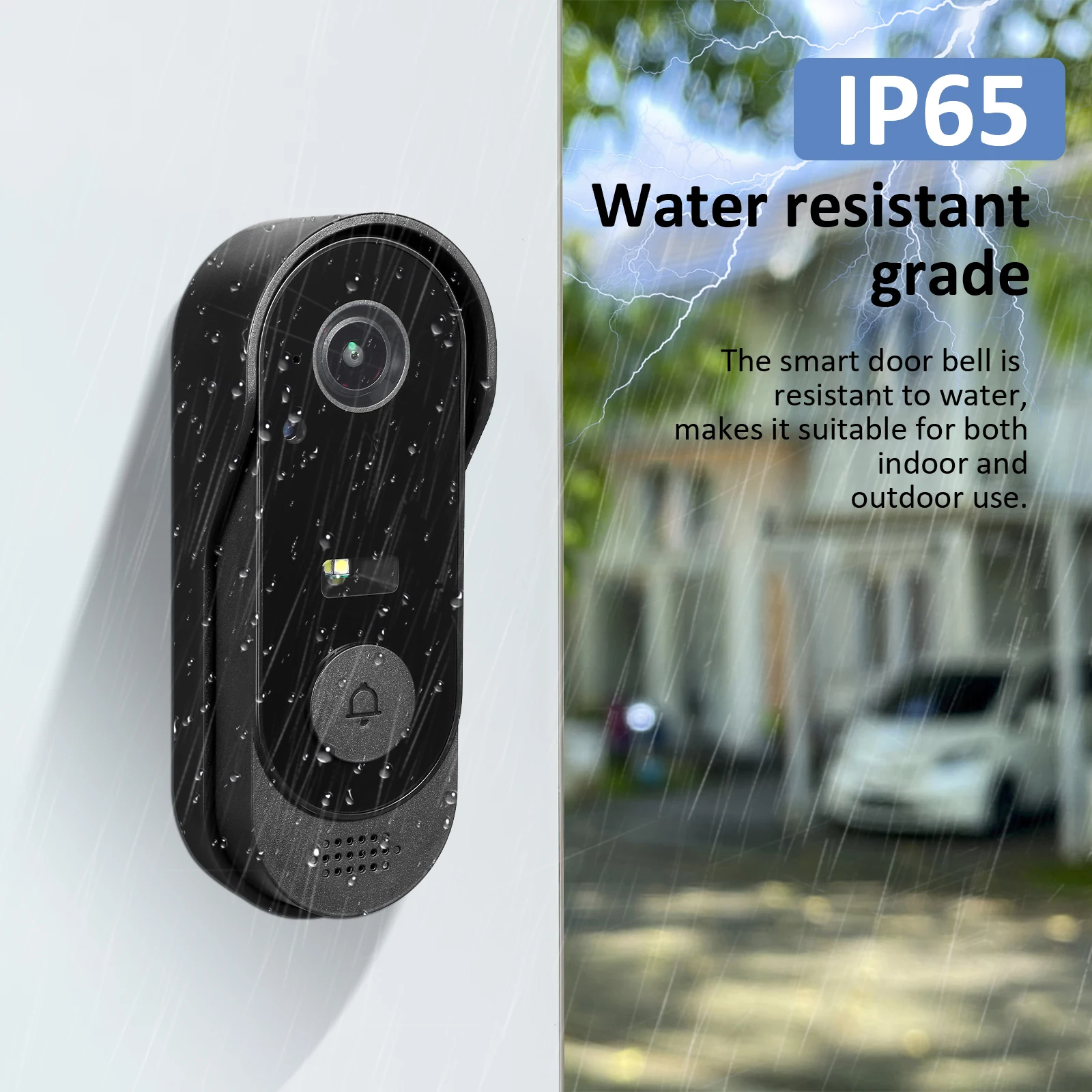 

Operated Black Intelligent Video Door Bell Camera Audio Waterproof Long Lasting for Home Security