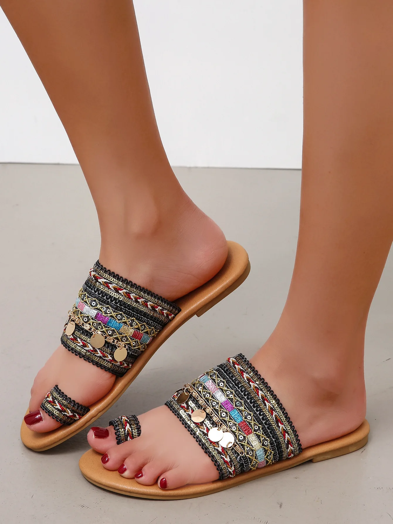 Neue Damen-Sandalen 202 Sommer Neue Flache Retro-Zehen-Sandalen für Damen – Detail 20