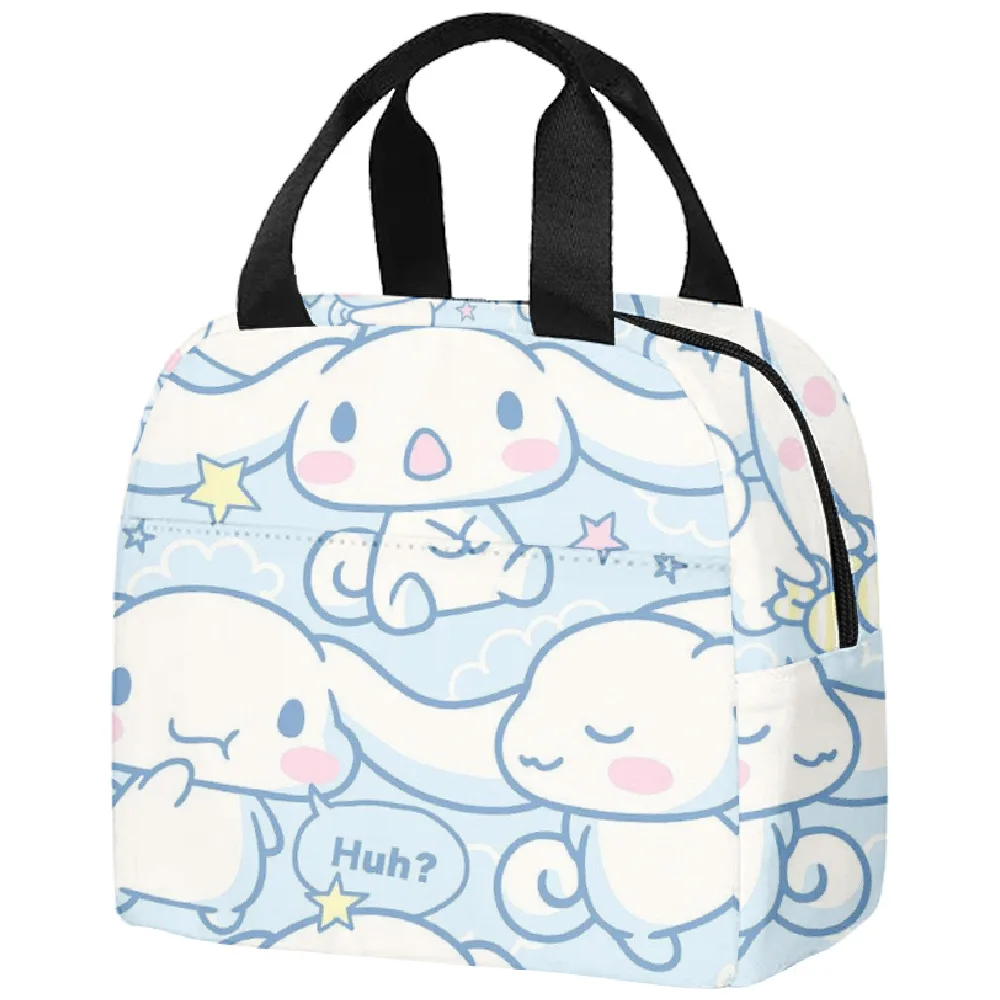 Sanrio Cinnamorolls Series-fiambrera aislante portátil para estudiantes, bolsas de almuerzo con estampado de dibujos animados, bolsa de tela Oxford