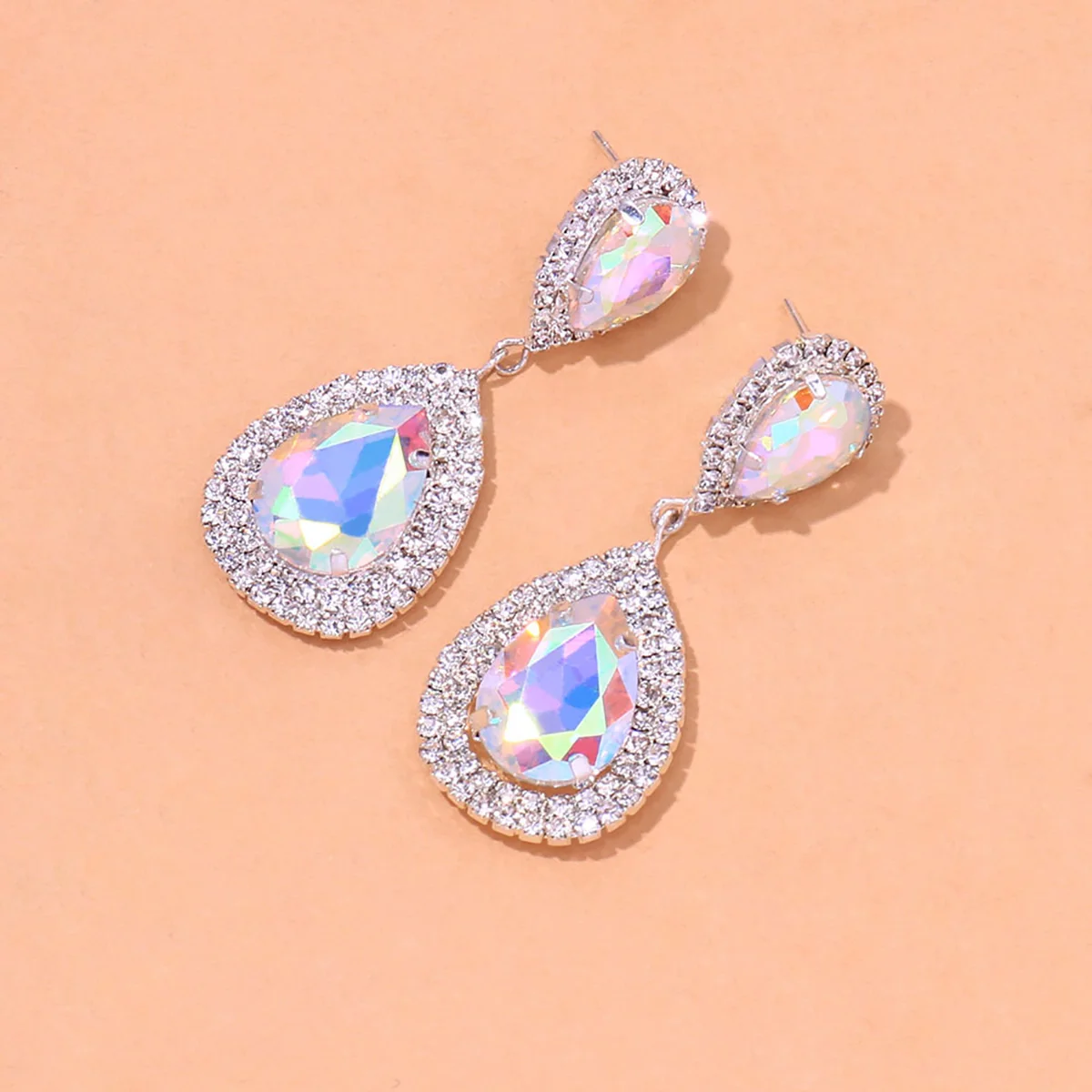 BLIJERY Elegant Multicolor Crystal Drop Earrings for Women Ladies Wedding Party Hanging Dangle Earrings Rhinestones Brincos