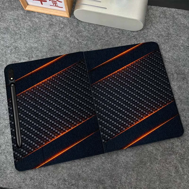 

Cool Carbon Fiber Light For Samsung Galaxy Tab S6 S7 S8 S9 S10 FE Plus Lite Soft Flexible Support Tablet Case Gift