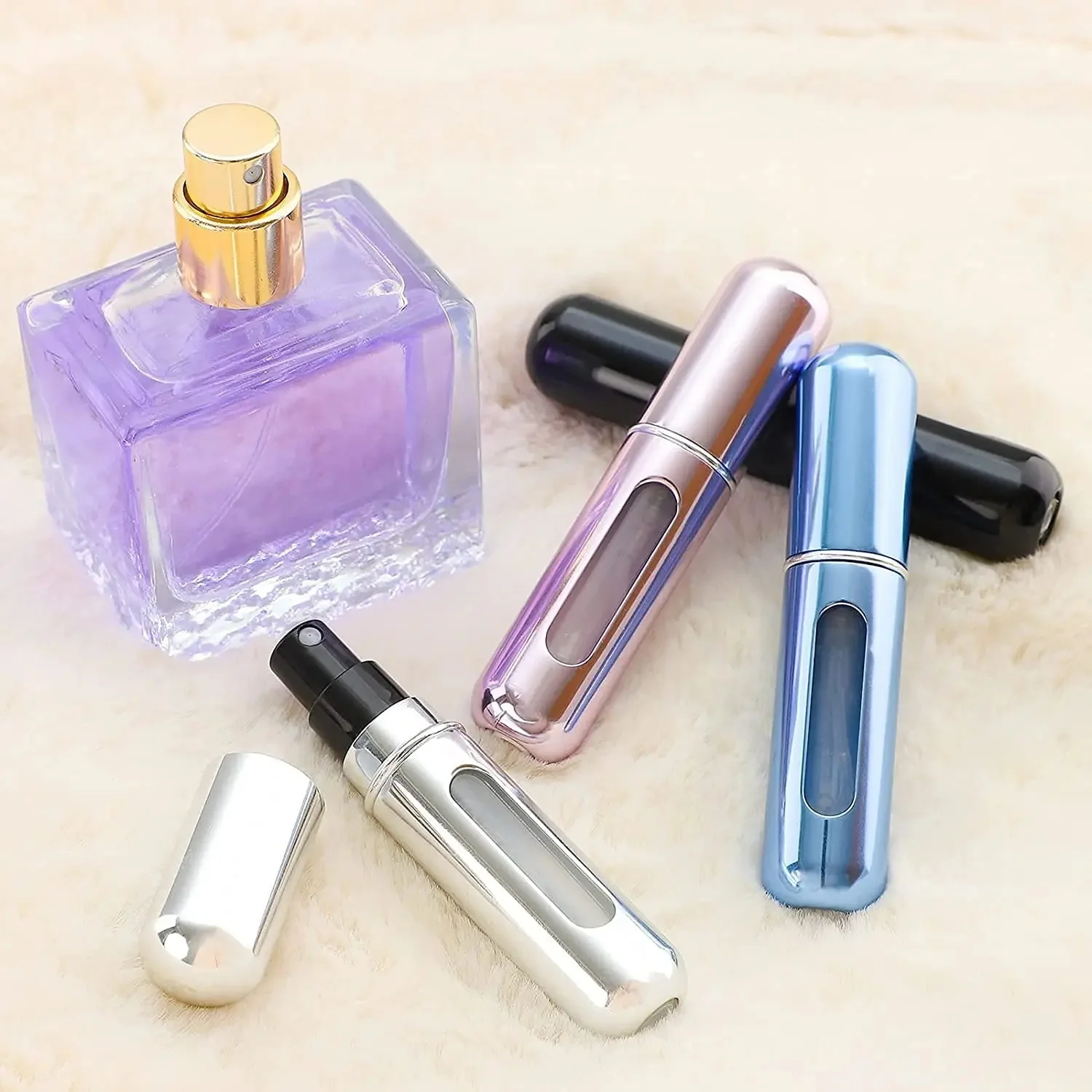 5/10ml Bottom-Filling Pump Perfume Refillable Spray Bottle Mini Portable Empty Cosmetic Containers Atomizer Bottle Travel