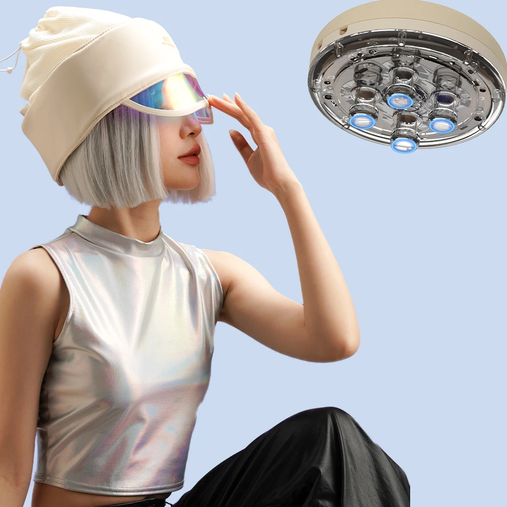 

Smart Library Trending Products 2025 New Arrivals Vibration Head Massager Air Pressure Heating For Eyes Scalp Massage Hat Blueto