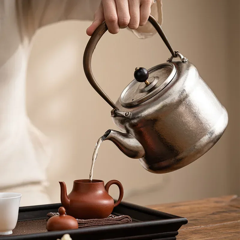 1500ml Titanium tea kettle Chinese Kung fu teapot Home Pure titanium tea pot cup with filter Outdoor portable travel tea infuser
