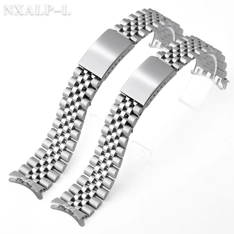 Curved End Metal Strap for Rolex DATEJUST for Seiko Watchbands 18mm 19 20mm 21mm Solid Stainless Steel Band for Jubilee Bracelet