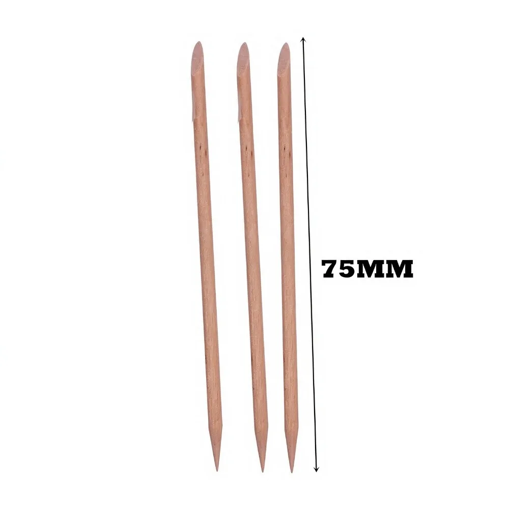 500/1000/1500/2000 Pcs Nail Art Wood Stick Set for Women Orange Double-Ended Cuticle Pusher Remover Pedicure & Manicure Tool Kit